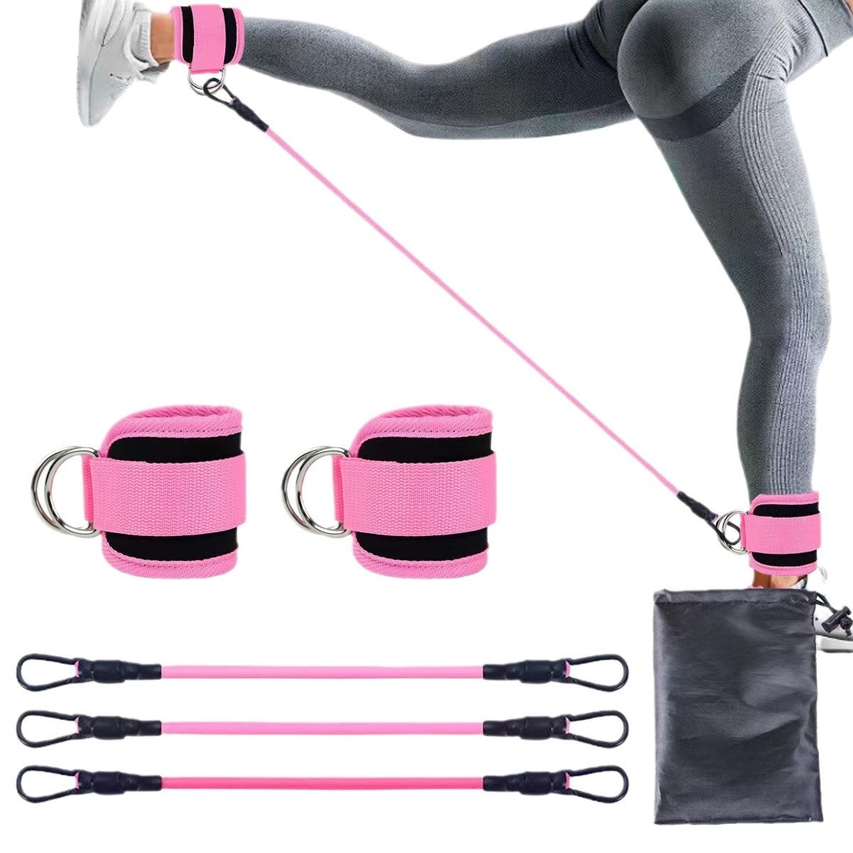 Ankle Strap Resistance Bands – Leg & Hip Training Elastic Fitness Bands for Home, Yoga, and Gym Workouts