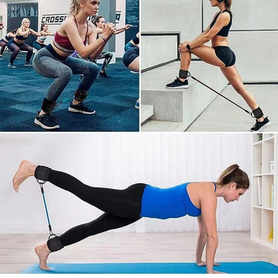 Ankle Strap Resistance Bands – Leg & Hip Training Elastic Fitness Bands for Home, Yoga, and Gym Workouts