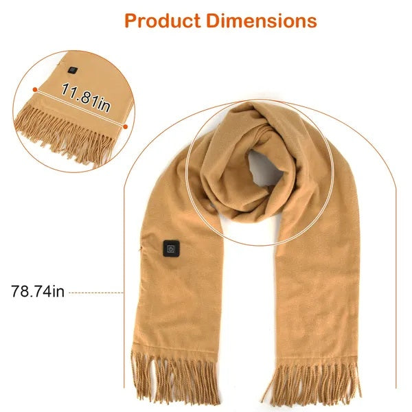 USB Electric Heated Scarf – Unisex Winter Heating Neck Wrap for Warm Comfort