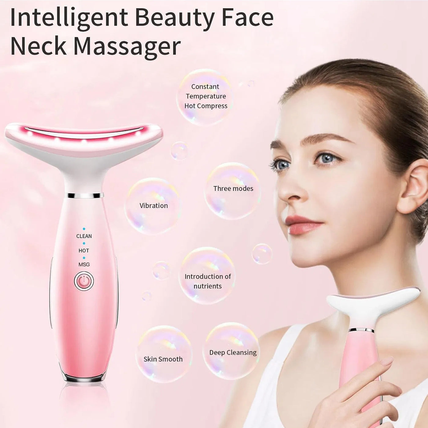 3-in-1 Neck & Face Massager with Vibration & Thermal Therapy – Facial Sculpting & Skin Care Tool