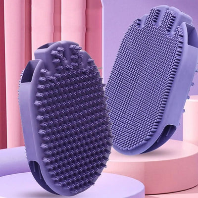 Massaging Pet Shampoo Brush – Soft Bristle Dual-Sided Grooming & Cleaning Brush for Dogs