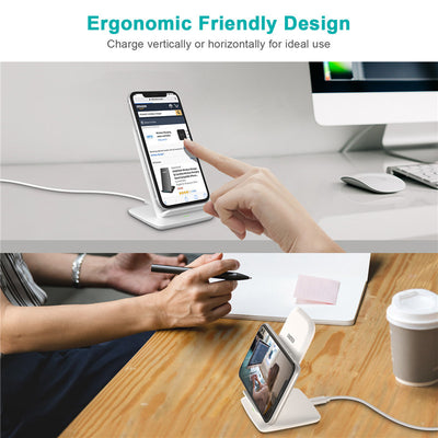 Desktop Wireless Charger for Android – Horizontal & Vertical Fast Charging Stand