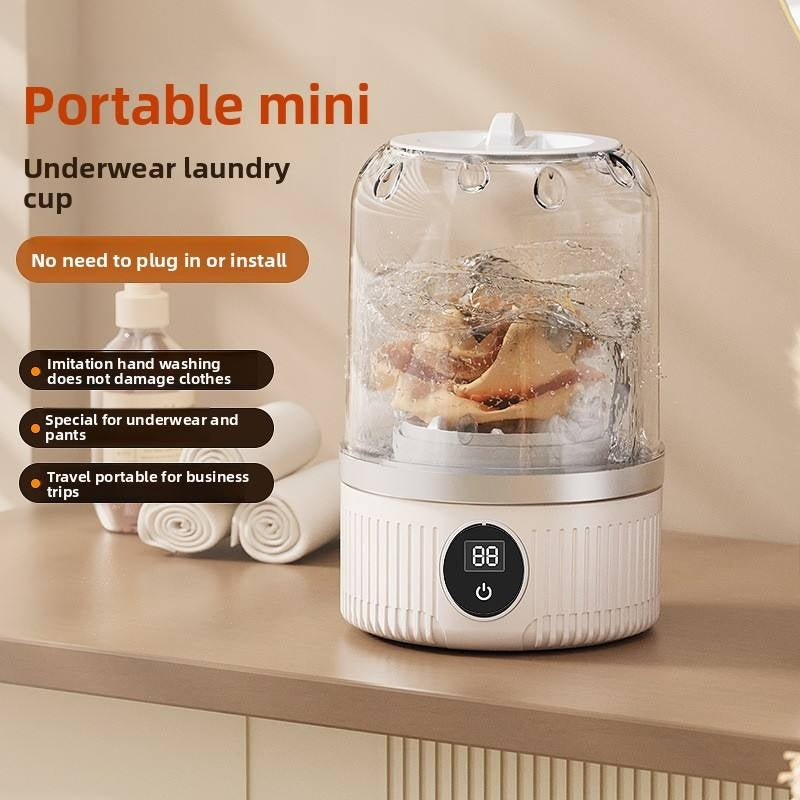 Portable Mini Underwear Washer – Rechargeable Cordless Washing Machine for Bras, Socks, and Small Laundry Items