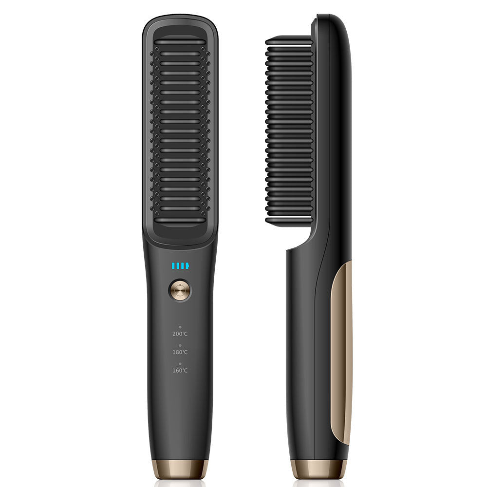 Wireless Cordless Hair Straightening Brush – Rechargeable & Portable