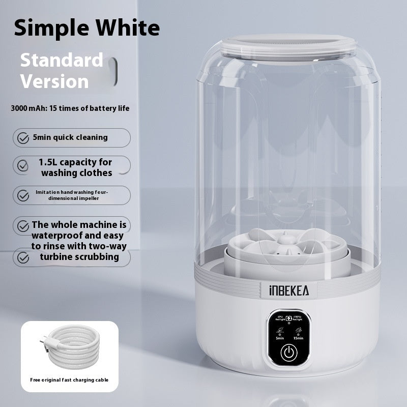 Portable Mini Underwear Washer – Rechargeable Cordless Washing Machine for Bras, Socks, and Small Laundry Items