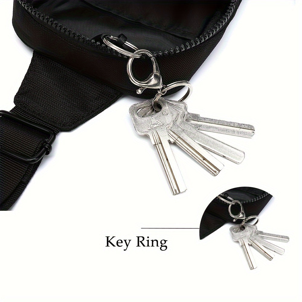 Small Crossbody Sling Bag for Men & Women – Mini Fanny Pack Chest Bag for Travel, Hiking & Running Black