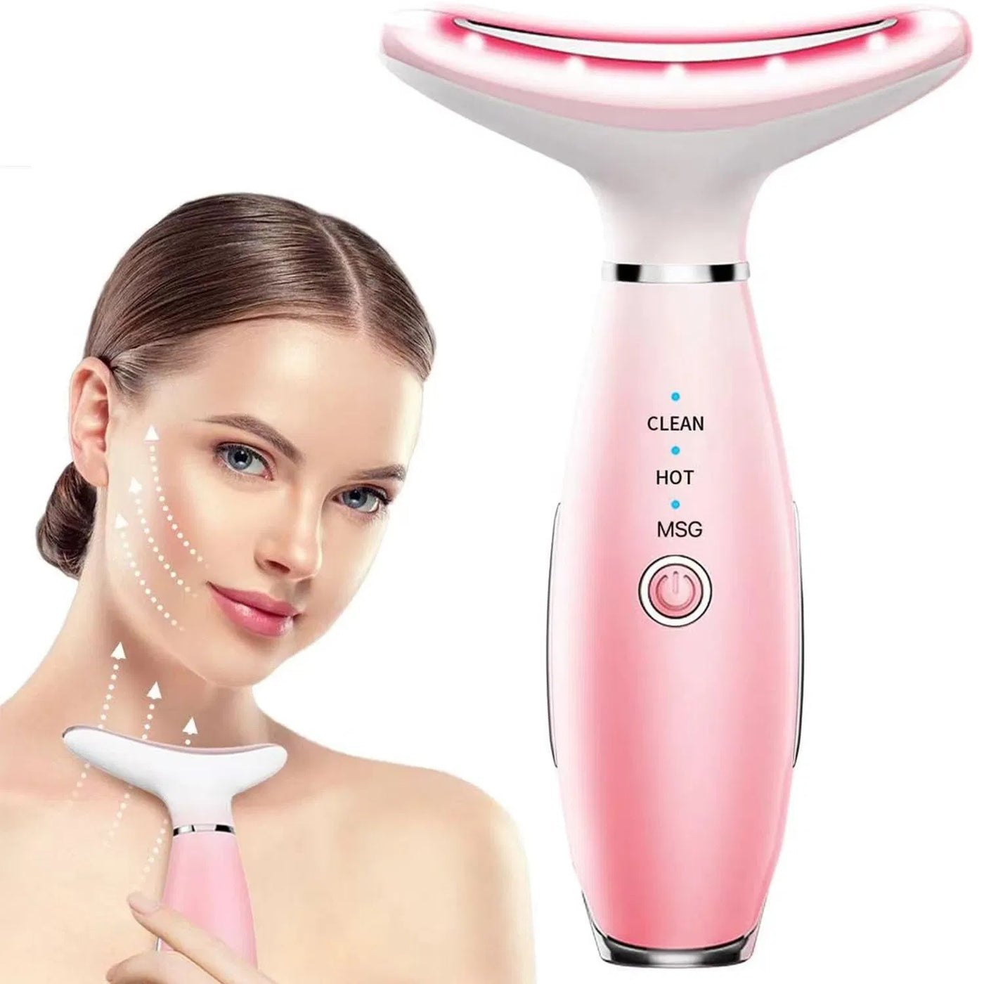 3-in-1 Neck & Face Massager with Vibration & Thermal Therapy – Facial Sculpting & Skin Care Tool