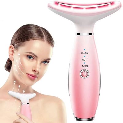 3-in-1 Neck & Face Massager with Vibration & Thermal Therapy – Facial Sculpting & Skin Care Tool