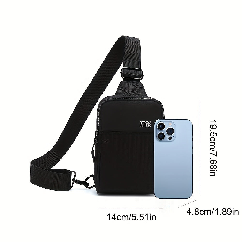 Small Crossbody Sling Bag for Men & Women – Mini Fanny Pack Chest Bag for Travel, Hiking & Running Black