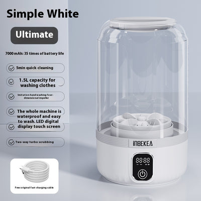 Portable Mini Underwear Washer – Rechargeable Cordless Washing Machine for Bras, Socks, and Small Laundry Items