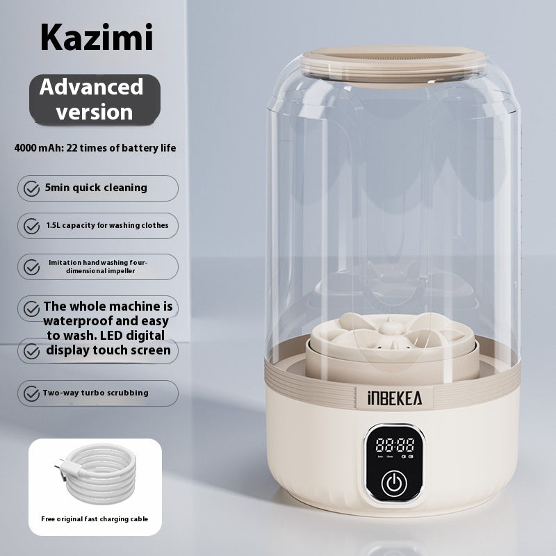 Portable Mini Underwear Washer – Rechargeable Cordless Washing Machine for Bras, Socks, and Small Laundry Items