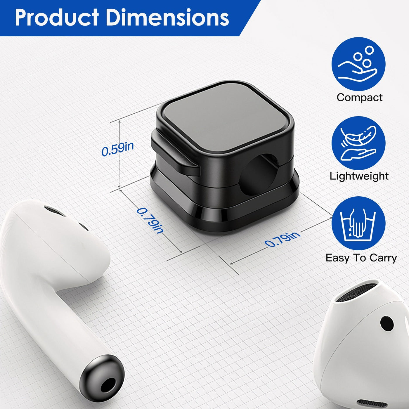 6-Pack Magnetic Cable Clips – Adhesive Cord Organizer for Home, Office, Car & Desk