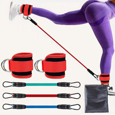 Ankle Strap Resistance Bands – Leg & Hip Training Elastic Fitness Bands for Home, Yoga, and Gym Workouts