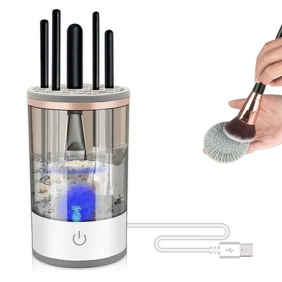 3-in-1 Automatic Makeup Brush Cleaner & Dryer – USB Powered Electric Brush Washing Machine with Blender Cleaning Function