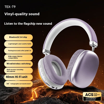 TEX-T9 Wireless Bluetooth Headset – Over-Ear Headphones with High-Quality Sound