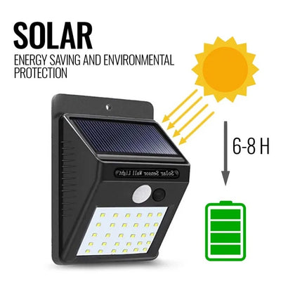 Solar-Powered Outdoor Motion Sensor Light – 10 LED Wireless Security Floodlight