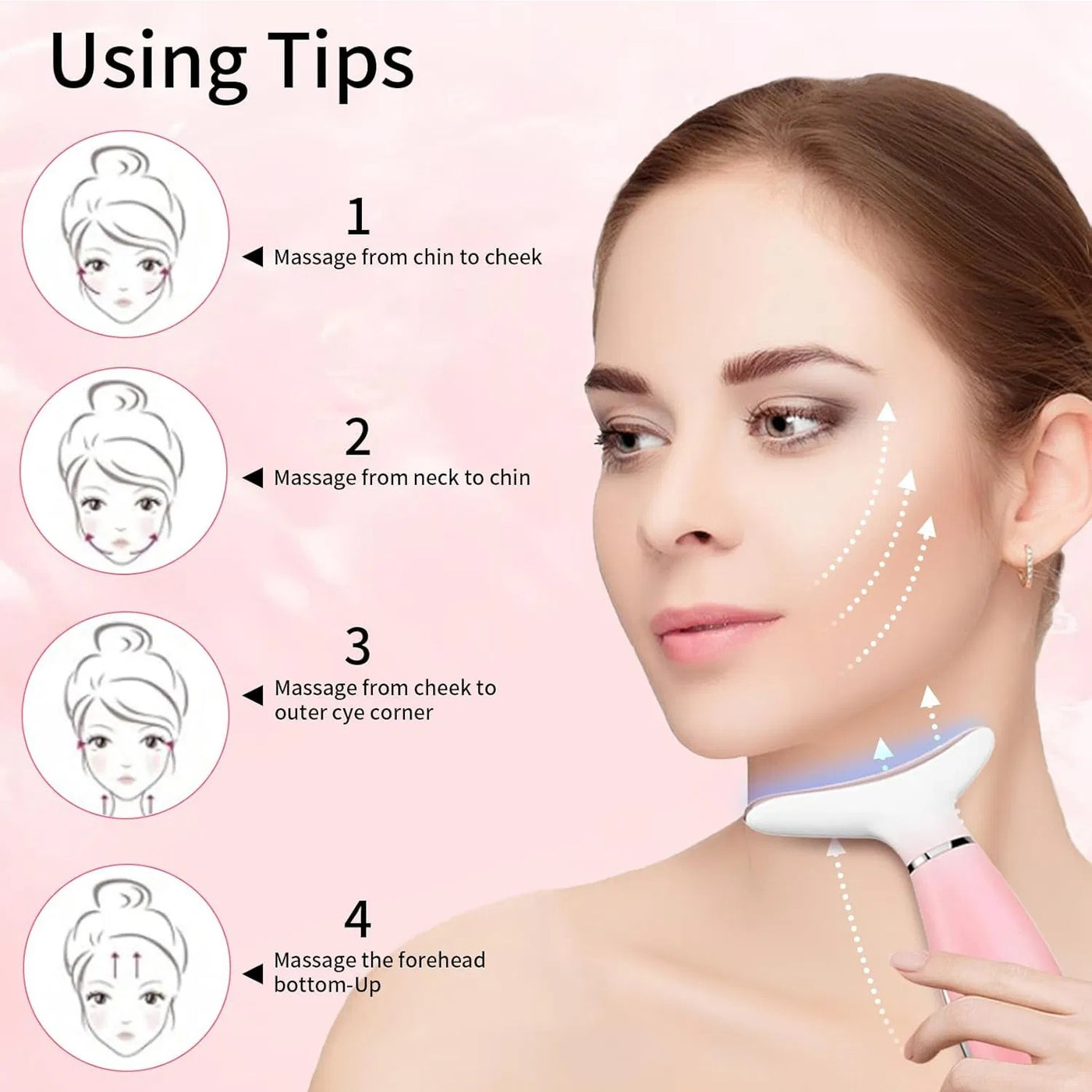 3-in-1 Neck & Face Massager with Vibration & Thermal Therapy – Facial Sculpting & Skin Care Tool