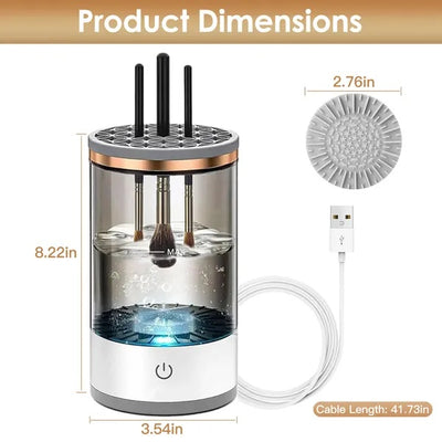 3-in-1 Automatic Makeup Brush Cleaner & Dryer – USB Powered Electric Brush Washing Machine with Blender Cleaning Function
