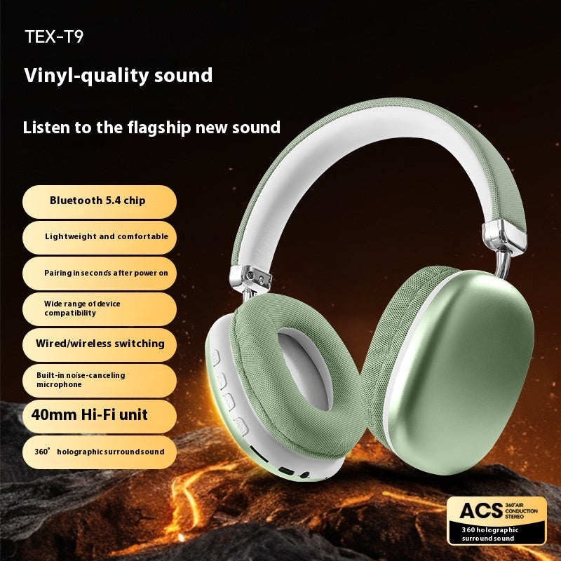 TEX-T9 Wireless Bluetooth Headset – Over-Ear Headphones with High-Quality Sound