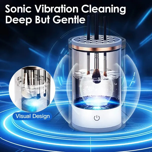 3-in-1 Automatic Makeup Brush Cleaner & Dryer – USB Powered Electric Brush Washing Machine with Blender Cleaning Function
